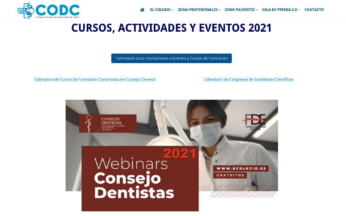 web Ilustre colegio oficial de dentistas