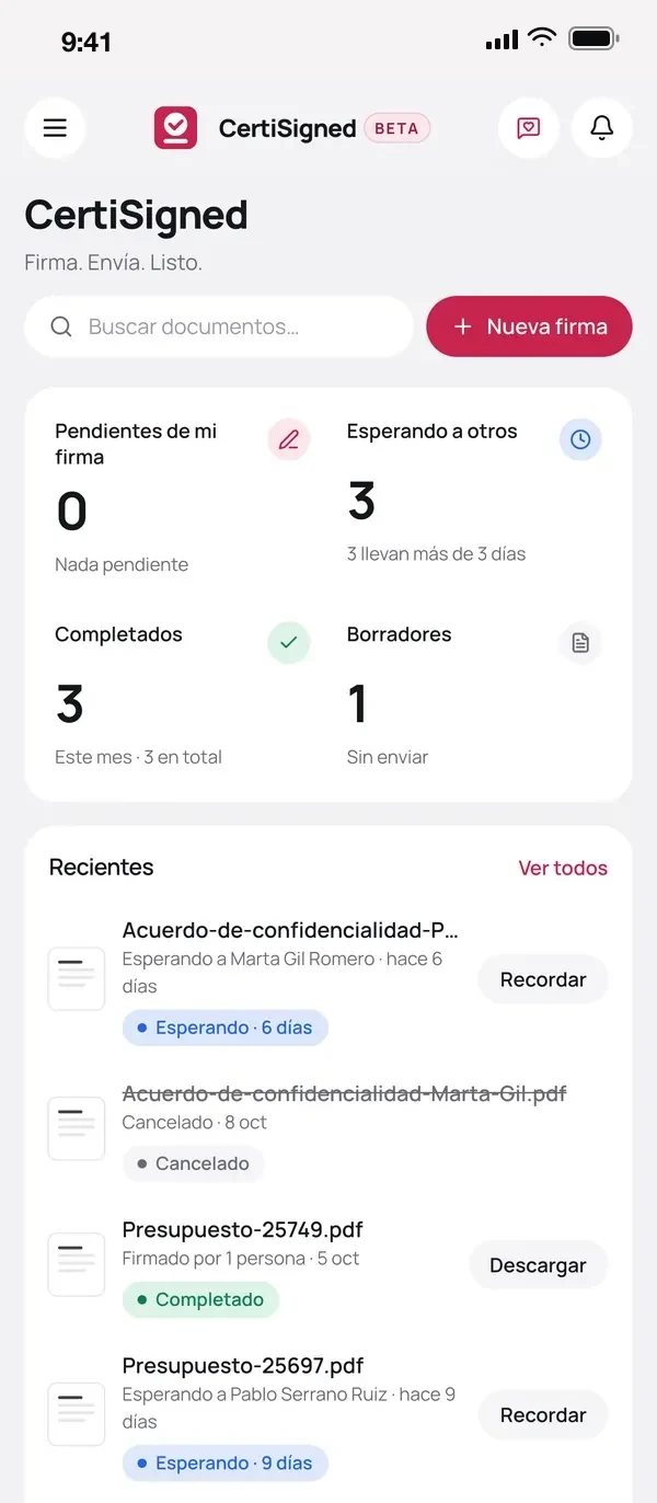 CertiSigned en el iPhone