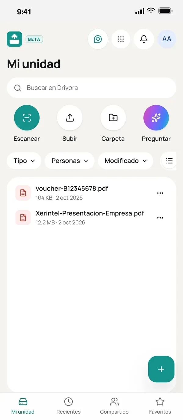 Drivora en el iPhone